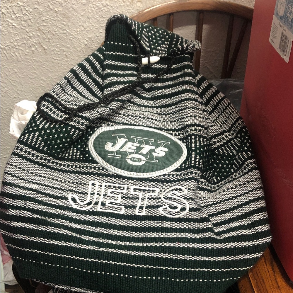 Jets Striped Green and White Men's Bag